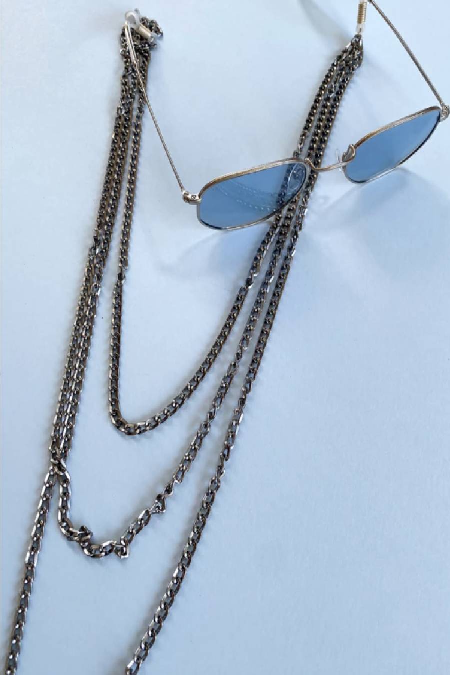 Glasses Chain Silver Triple Chain LifeLikes Bichlibidi Flashing Diaries