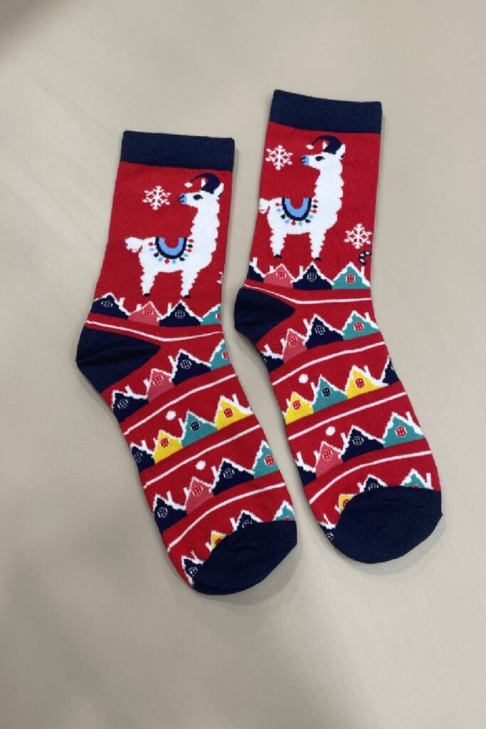 Alpaca christmas socks